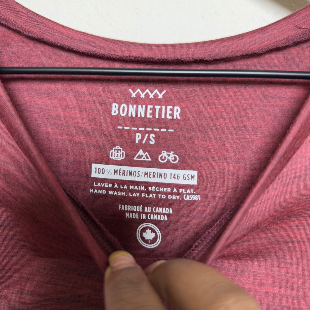 Bonnetier Womens 100% Merino Wool Dress Small Burgundy Sleeveless Pockets Mini - Picture 4 of 8
